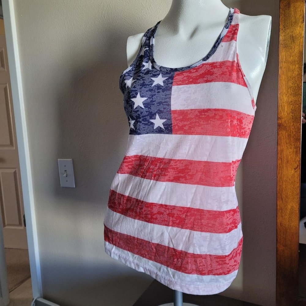 American flag print razor back-t.